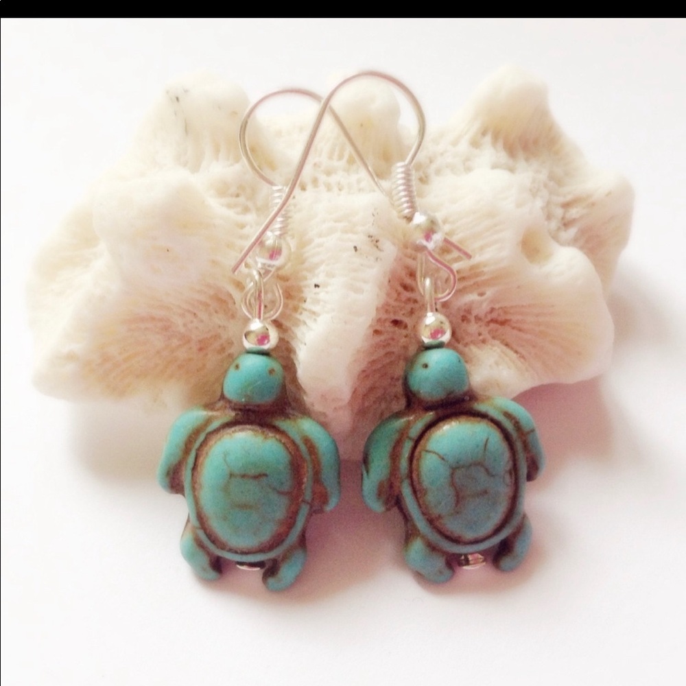 HP🎊 Turtle Turquoise Gemstone Dangle Earrings